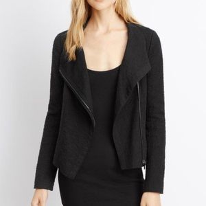 Vince Frise Textured Black Moto Jacket  M EUC